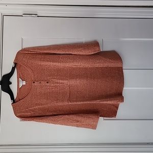 NWT. Christopher & Banks. Orange (rust) 3/4 sleeve Top. XL.